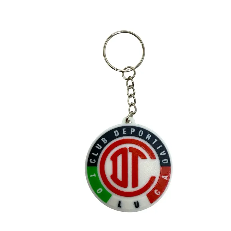 Llavero 3D Toluca Keychain Diablos Rojos Round Logo 3D Front Keychains | Club Deportivo Toluca Fan Keyring | Liga MX Soccer Gift | 2 Inch | Durable Plastic Futbol Mexico Llaveros