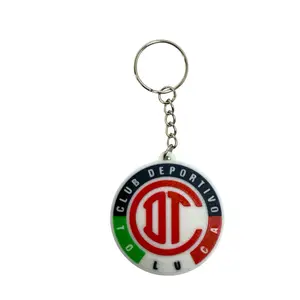 Llavero 3D Toluca Keychain Diablos Rojos Round Logo 3D Front Keychains | Club Deportivo Toluca Fan Keyring | Liga MX Soccer Gift | 2 Inch | Durable Plastic Futbol Mexico Llaveros