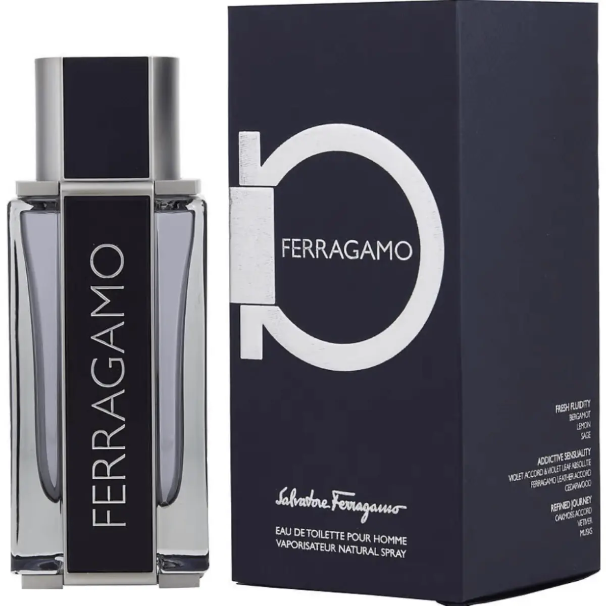 SALVATORE FERRAGAMO Men's EDT Cologne - Musk Blend, Musk Scent, Lemon & Citrus Men's Fragrance, Non-Toxic, Packaged, 3.3/3.4 oz, New in Box