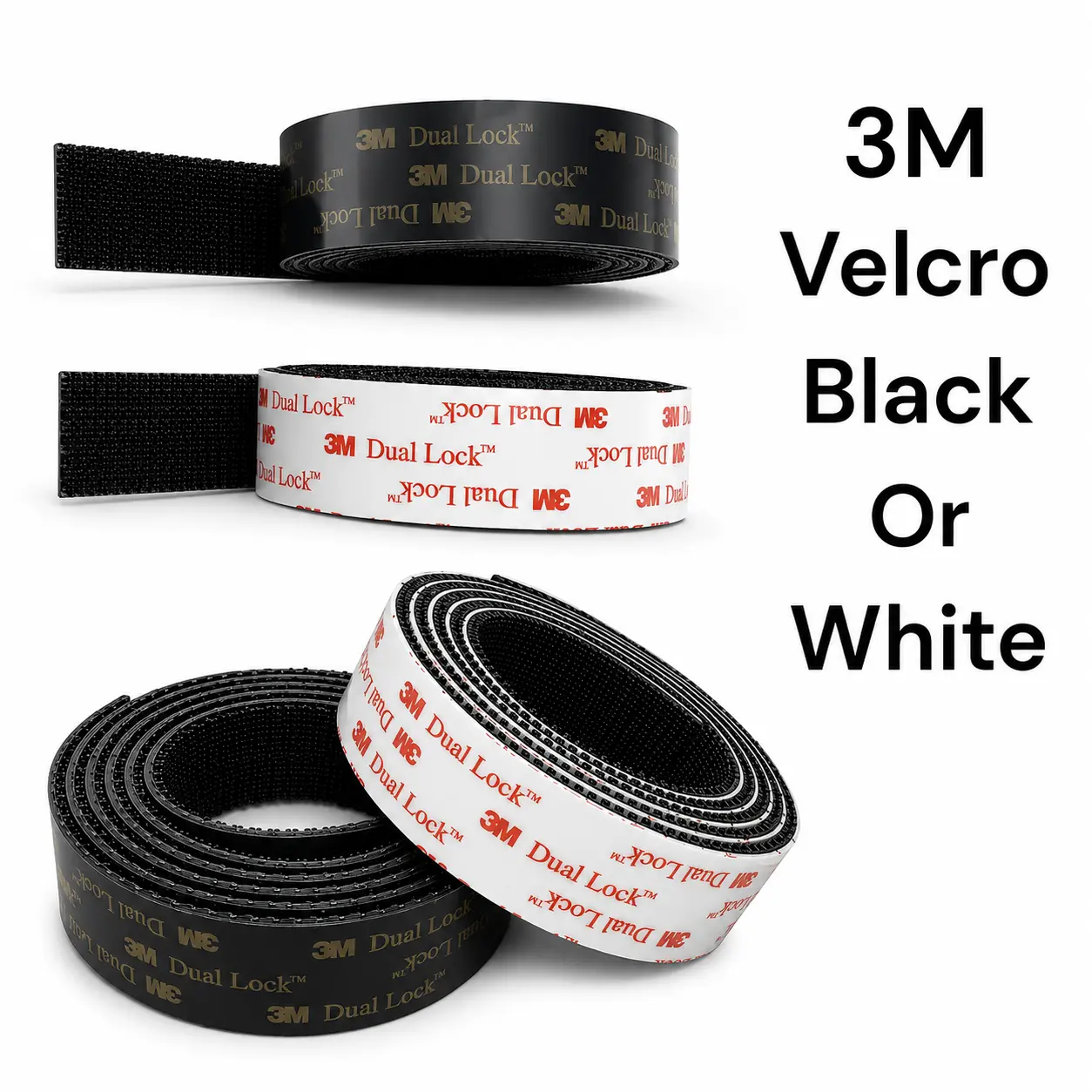 3M Dual Lock Velcro Reclosable Fastener Heavy Duty SJ3550 SJ3550CF Black Red White