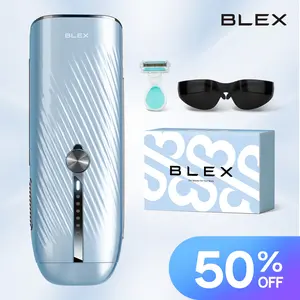 Blex Laser Hair Removal for Women and Men, Blex Velvet IPL Hair Removal Device with Sapphire Ice-Cooling Design, Dual-Pulse Technology & 0.2 Seconds Flash Gap, Nearly Painless & Lasting Result for Body & Face