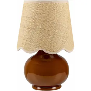 Livabliss Stella Diminuta Country Cottage Accent Table Lamp - Whimsical Home Decor, Bell-Shape Design, Ceramic Base, Soft Indoor Lighting