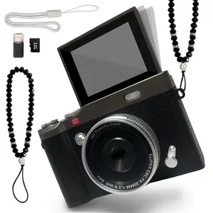 Student Camera, Pocket Camera With Crystal Lanyard, Flip Screen Portable Camera For Teens, Entry-Level Digital Camera With 32Gb Memory Card, Camera With Built-In Filter Function, High Definition Camera, Perfect For Back-To-School Season, Video Recording