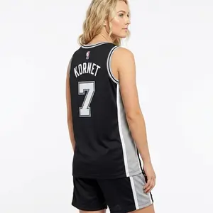 Luke Kornet San Antonio Black Basketball Fan Jersey #7, Sleeveless Athletic Sports Tank Top, Breathable Game Day Apparel for Basketball Enthusiasts