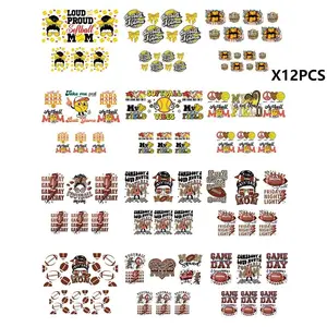 12 Pcs Mother's Day UV DTF Keychain Stickers Set, Waterproof DIY Craft Supplies, Personalized Handmade Key Chain Decorations