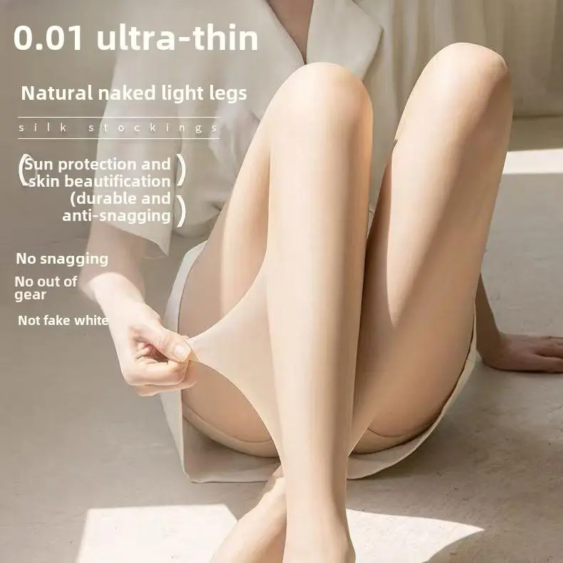 Silk Stockings Women's Safety Pants Anti-Snagging Silk Arbitrary Cut Silk Stockings Skin Care Nude Feel Summer Thin Internet Celebrity Pantyhose Womenswear Basic Black Casual Minimalist pantyhose half tights piano tights