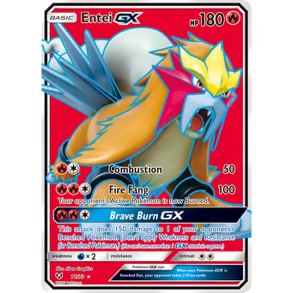 Pokemon TCG Entei GX (Full Art) Shining Legends Near Mint Trading Card Single