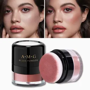 Blush puff, natural saturation and swelling, long-lasting waterproof natural blush, brightening complexion makeup blush, lasting all day, moisturizing and brightening berries, coral, pink, easy to apply, bringing good complexion throughout the day