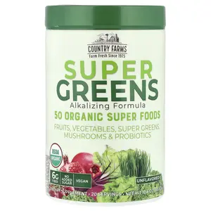Country Farms Super Greens, Alkalizing Formula, Unflavored, 10.6 oz (300 g)