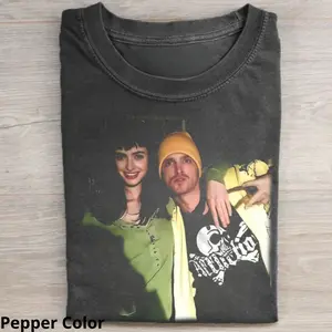 Vintage Clothing, Breaking Bad Jesse Pinkman & Jane Margolis Graphic Streetwear Merch, Short-Sleeve Round Neck T-Shirt - Casual Printed