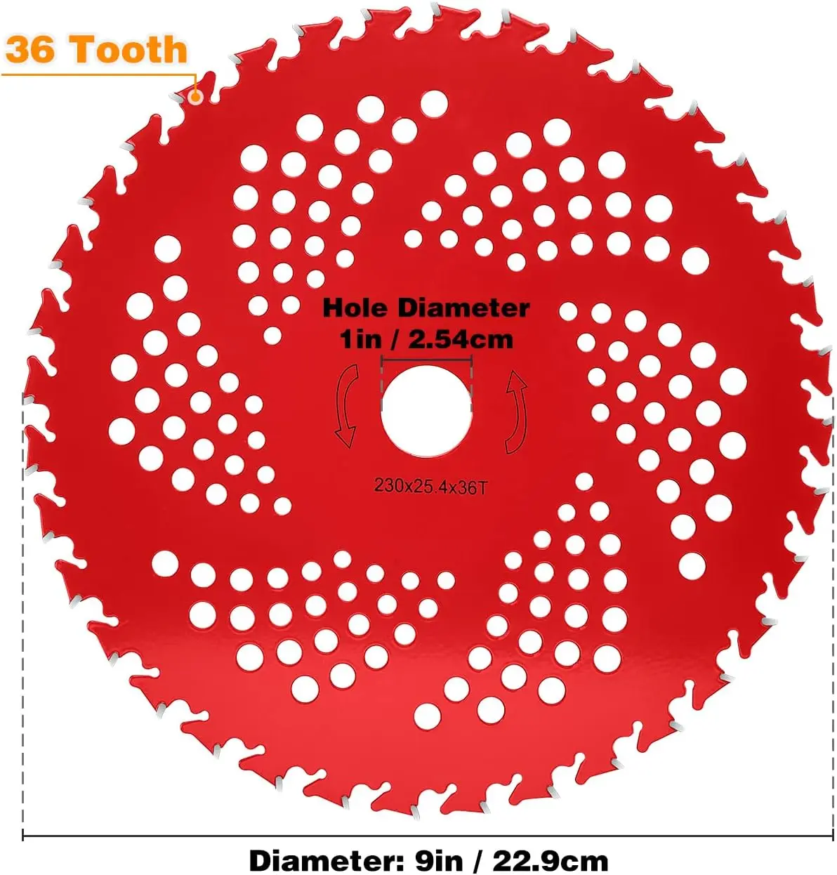 230 tungsten steel/manganese steel garden tool weed trimmer accessories, alloy blades for grass trimmers, saw blades for brush cutters, 9 inches, 36 teeth electric