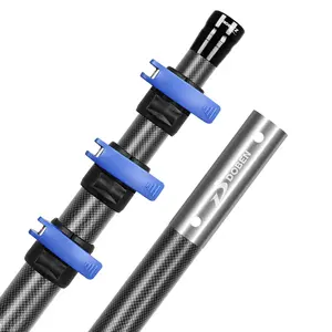 DOBEN Carbon Fiber Pool Pole Professional Ultralight Pool Poles 12FT/16FT Adjustable Telescopic Lightweight Pool Cleaning Pole with Quick-Release Lock Heavy Duty Pool Pole Compatible with Skimmer Nets Brushes & Vacuums