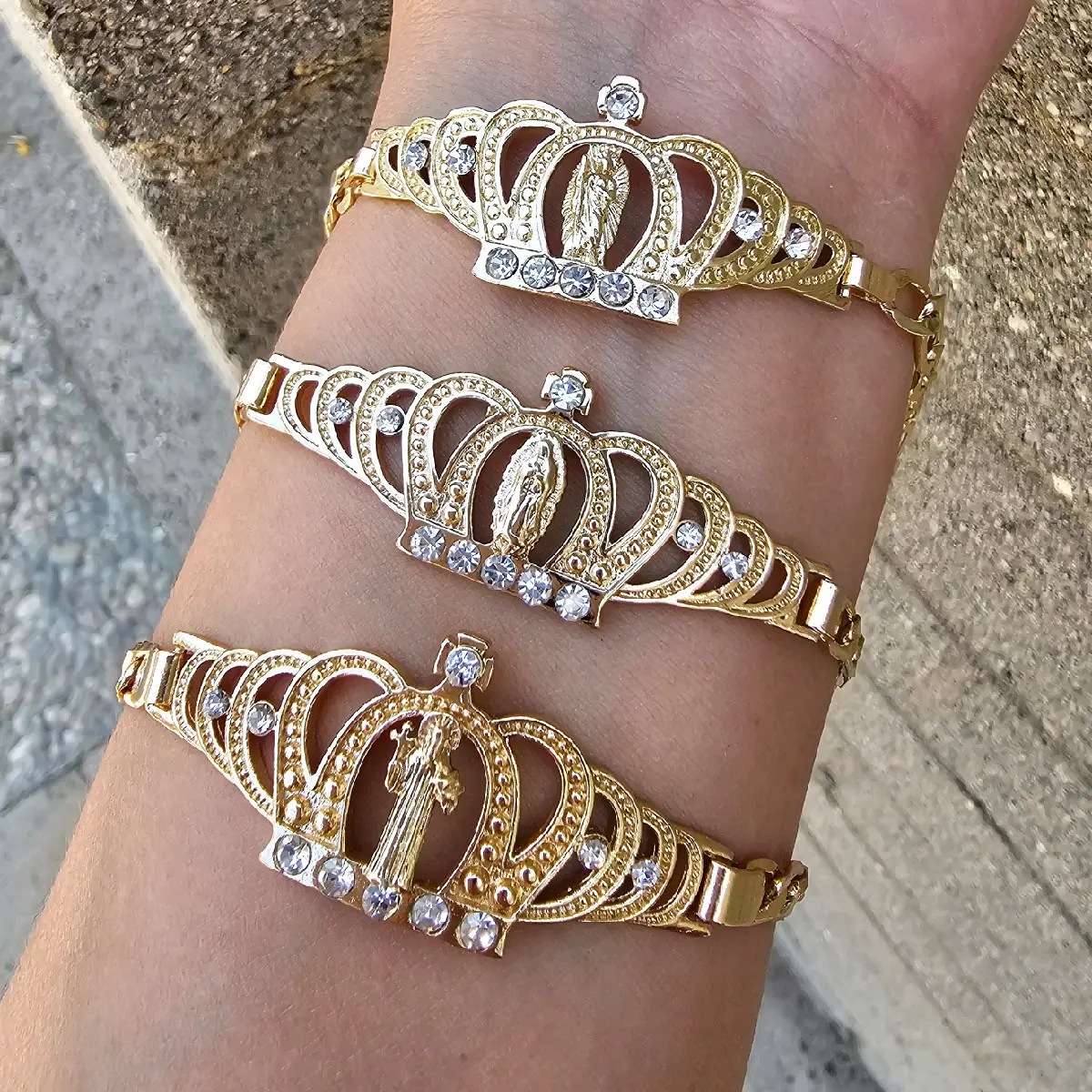 crown bracelet gold-plated crown bracelet gold-plated