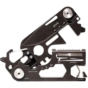 28 in 1 EDC Multi-function Tool, Keychain portable Metal Pocket Tool for men, Wrench for Screw, Ruler, Pulley, Spoke Tool,bottle opener, thread cutter, Self-locking Pocket Knife Multitool