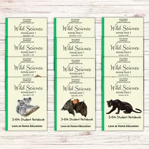 Wild Science 1-3 Bundle! Lessons 1-20 and 21-40 and 41-60 now with book and show lists for K-6th grade Learning Tools Book Workbook Paperback