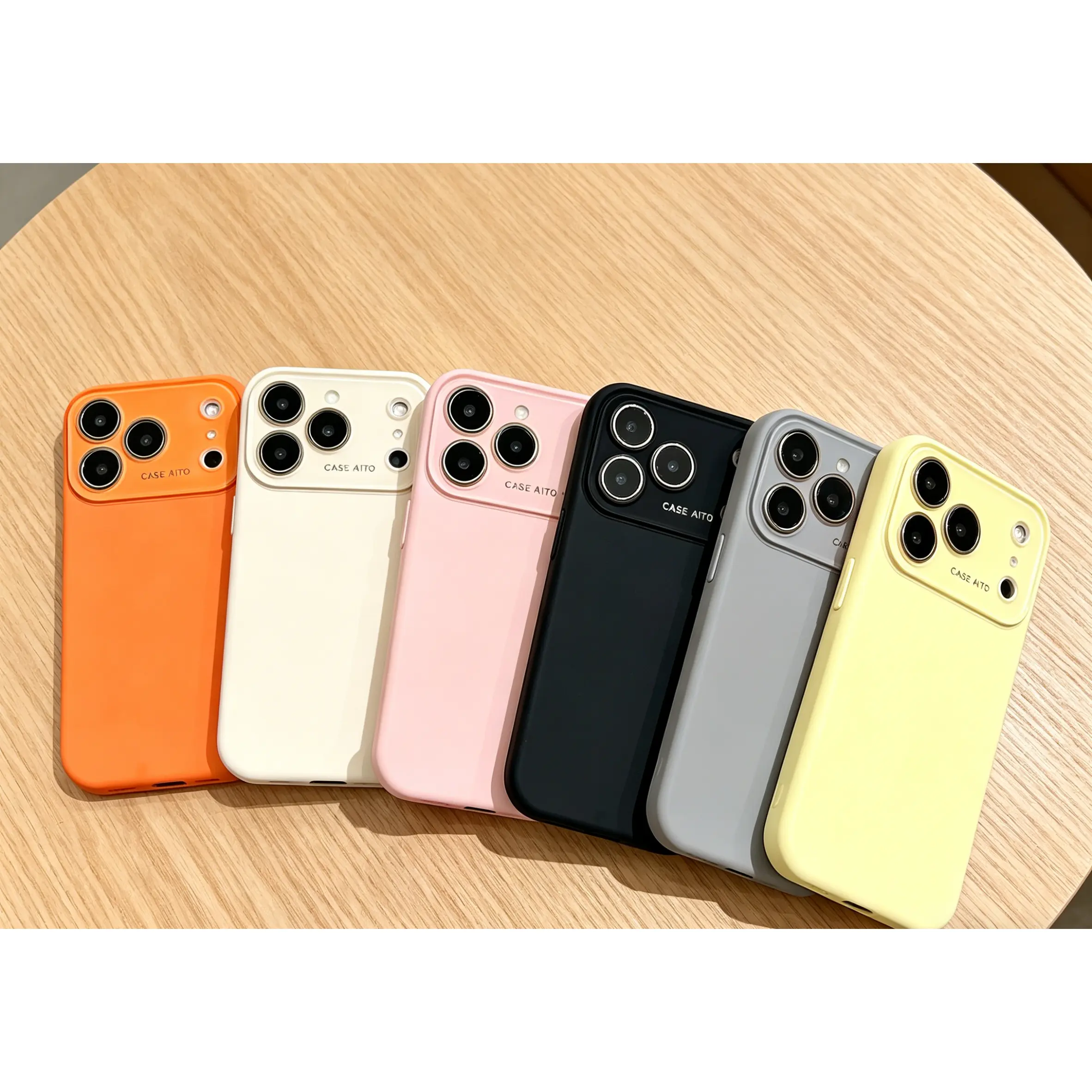 Liquid Effect Large Camera Window Minimalist Lightweight Shockproof Comfort Grip Premium Protective Phone Case Compatible with iPhone 12-17 Series