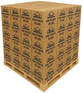 Rani Peanuts, Raw Whole With Skin (uncooked, unsalted) 25lbs (400oz) Bulk Box, 80 cases per Pallet ~ All Natural | Vegan | Gluten Friendly | Fresh Product of USA ~ Spanish Grade Groundnut/Red-skin
