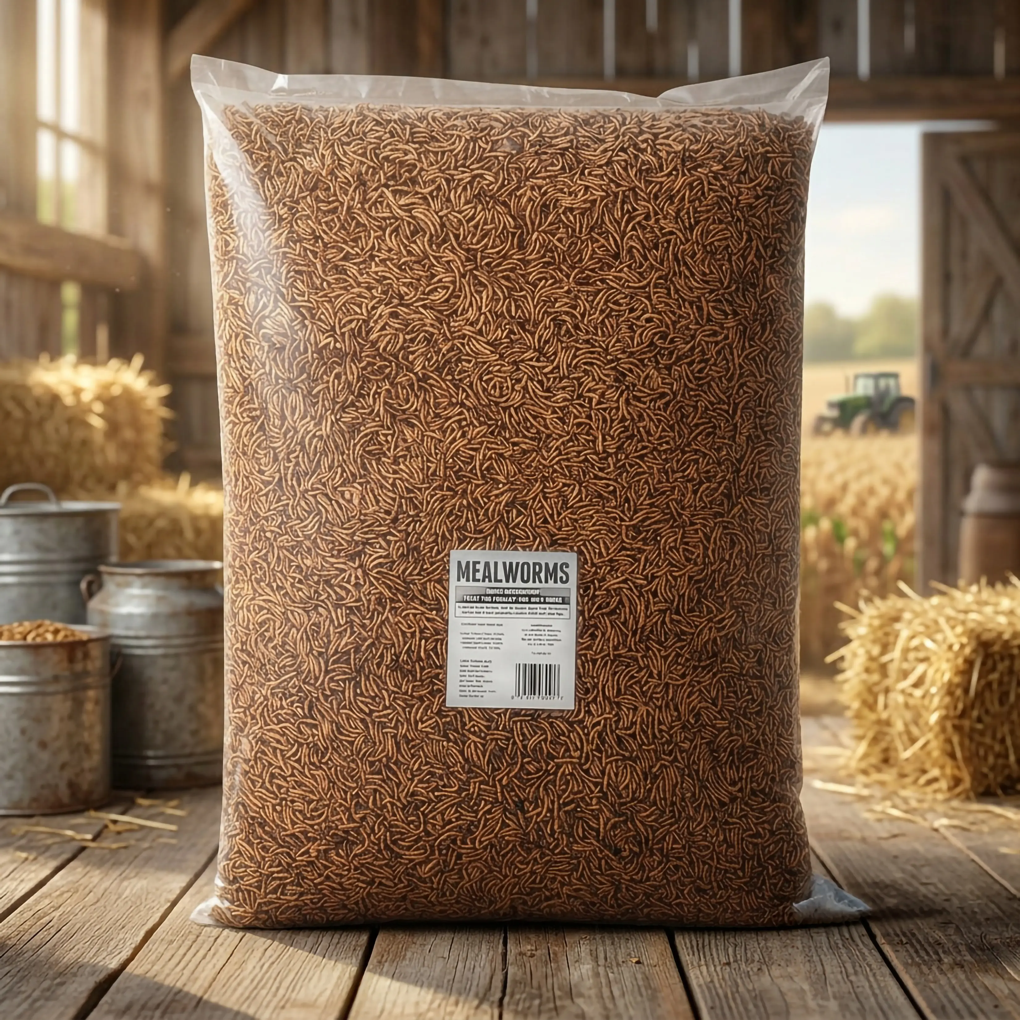 Flock Fest 10 lb. Mealworm Bird Treats - Refrigeration-Free High-Energy Snack for Poultry Feeding, Boosts Growth, Protein-Rich Birdfood, Resealable Bag, Long Shelf Life