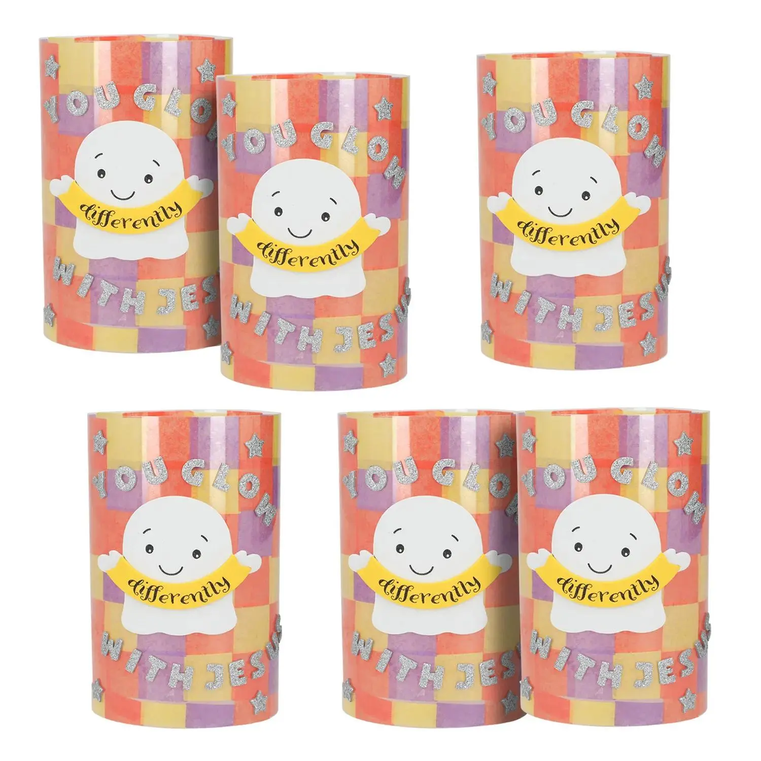 Religious Halloween Glow Lantern Tissue Paper Acetate Craft Kit - 3 3/4" x 6", Makes 6