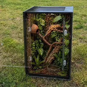 PVC Reptile Enclosure 12x12x18 Black - Durable and Light Weight Design for Reptiles