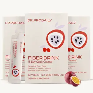 DR. PRODAILY Passion Fruit Fiber Drink - 15 Day Cleanse - Prebiotics to support digestion for healthier gut  Dietary-R