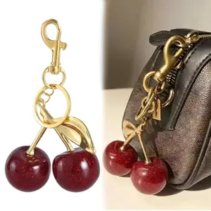 Trendy Cherry Charm Accessory Women's Bag or Keychain Pendant Cherry Adornment Individualized Bag Decoration for Women