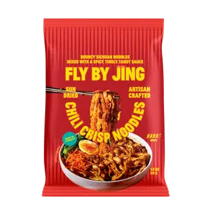 Fly By Jing Chili Crisp Instant Noodles 6 Pack – Spicy & Savory, High Protein, Vegan & Non-GMO