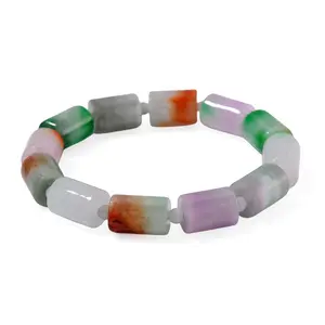 Multi Color Jade 200.00 ctw Beaded Stretch Bracelet 6.5-7In