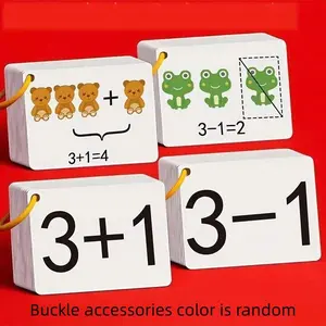 132 Pcs Addition & Subtraction Flashcards for Kids, Math Learning Cards for Preschoolers, Educational Counting Flashcards, Number Flash Cards, School Supplies