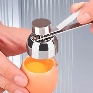 Egg Cracker Tool for Raw & Hard Boiled Eggs, Stainless Steel Egg Shell Opener with Ergonomic Adjustable Design, Easy-to-Use Egg Shell Cracker for Kitchen