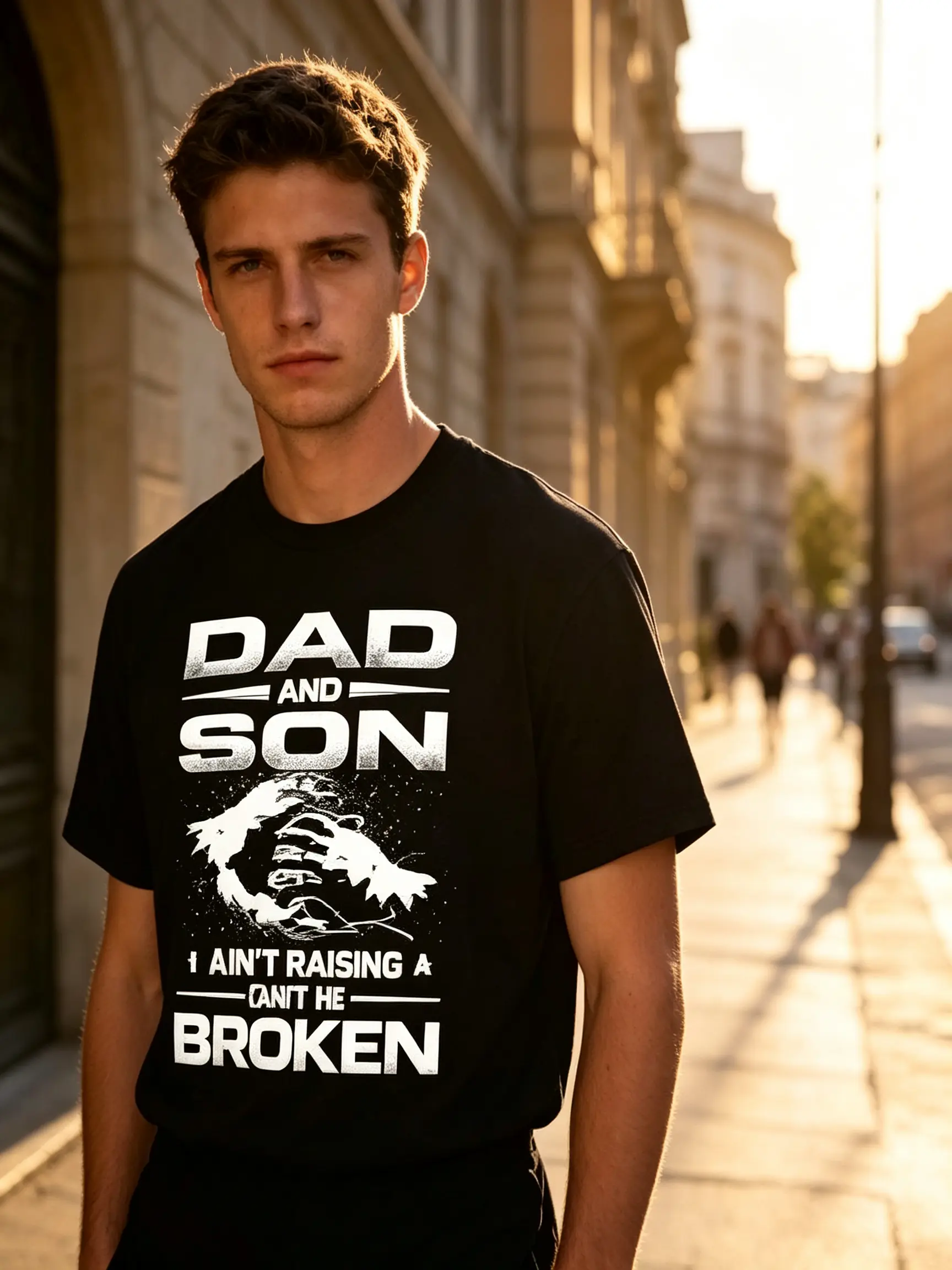 Matching Dad and Son Cotton T Shirt with Clasped Hands Family Slogan Comfortable Casual Wear for Fathers Day Valentine s Christmas Beach Sports Outdoor Activities All Season red baby dee graphic tees car guy good deals Grunge Album T-Shirt Cool Meme