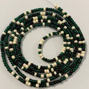 Emerald Night tie on Waist Beads