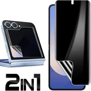 2-In-1 Privacy Screen Protector Film for Samsung Galaxy Z Fold 8/7/6/5, Internal + Front Tpu Material, 3h Hardness, Shell-Friendly Design