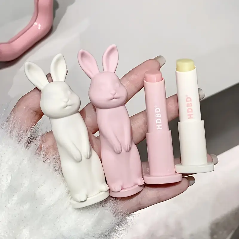 Pink Bunny No.1 Lip Primer Base Stick Balm, Creates a Smooth Base for Flawless Lipstick Application, Moisturizes Lips, Contains Neither Harmful Substances