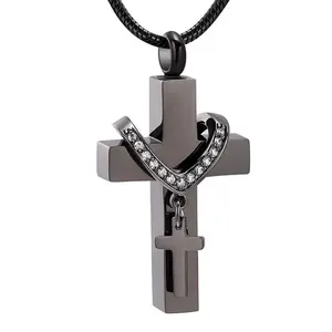Crossed Pet Urn Pendant Necklace – Memorial Jewelry for Pet Remembrance