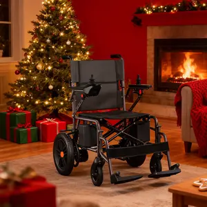 Elderly - Friendly Foldable Electric Wheelchair, Created for Adult Mobility - Impaired, Stop Easily on Slopes, 12 - Inch All - Terrain Tires, 15km Range for Daily Life Needs​,360 control panel Left/Right Hand Switchable,Christmas Exclusive