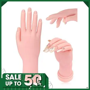Practice Hand for Acrylic Nails Soft Touch Mannequin Hand for Nails, Flexible and Bendable Fake Hand for Nails for Nail Art Beginners
