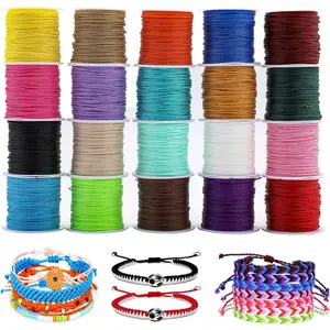 20 Colors Waxed, 20 Rolls 500 Yards Total, Waxed Cord for Bracelet,, Necklace, DIY Jewelry Supplies