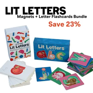 Lit Letters Magnets + Letter Flashcards Bundle - Save 23% - Preschool letter sound learning tool