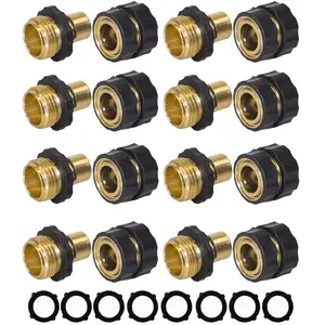 Hourleey Garden Hose Quick Connector, 3/4 Inch Male and Female Garden Hose Fitting Quick Connector