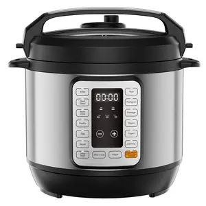 Family Size Electric Pressure Cooker 16-in-1, 8/6 Qt Programmable Multi Cooker, 12 One-Touch Presets for Soup Steam Yogurt Rice, Ceramic Pot, Recipe Guide