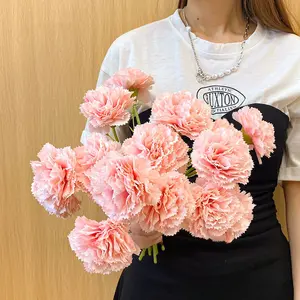 Carnations 12 Stems 3 Color Options Life-Like Artificial Faux Decorative Flowers for Home Decor Wedding Bouquets Party Table Centerpieces Holiday Gifts, Mother's Day