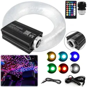 500PCS Fiber Optic Twinkle Star Light Kit, RGBW Car Home Headliner Roof Ceiling Lights, Bluetooth APP + Remote Control, Music Mode Romantic Starry Lighting for Auto Interior
