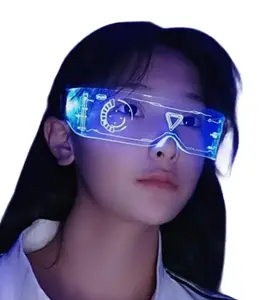 Will light glasses future science and technology sense led network red Tiktok with flash fluorescent bundy photo prop sunglasses Gift Pack Cyberpunk Mask