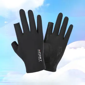 Ice Silk Sun Protection Gloves for Men Women, Thin Non-Slip Touchscreen Gloves, 2-Finger Cutout for Cycling Fishing Driving Delivery tiktokshopspringglowup,summervibes