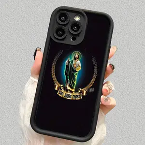 Creative Jesus Pattern Phone case for iPhone 17 16 Pro Max 15 Plus 14 13 12 11 XR Air E XS Full Body Protection Shockproof Soft Silicone Cover