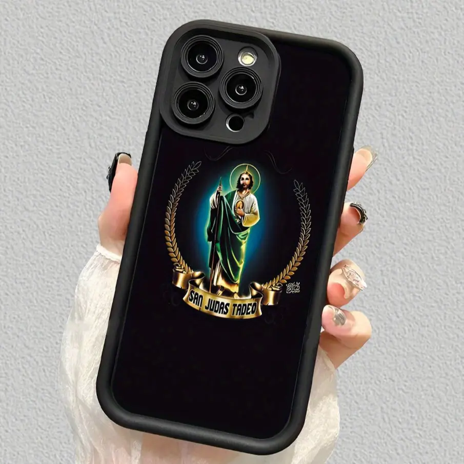 Creative Jesus Pattern Soft Silicone Smartphone Case for iPhone 17,16 Pro Max,15 Plus,14,13,12,11,XR,XS,SE - Full Body Protection, Shockproof Cover for Cellphone, Handheld Devices & Electronics Accessories, Casing
