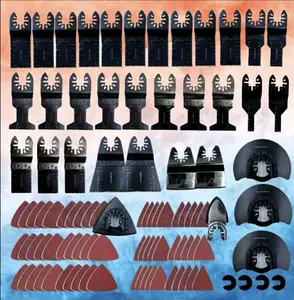 Memorial for Fallen Soldiers Day Father’s Day Gift: 98-piece oscillating saw blade set—wood and metal cutting multi-tool; dual-metal universal saw blade assortment; oscillating saw blades with sandpaper made from titanium alloy; quick-release multifunctio