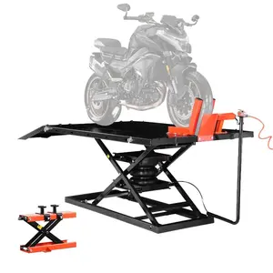 VEVOR Motorcycle Lift Table, 1000lbs Weight Capacity, 360 Flexible Moving Motorcycle Jack Stand, 8.6-31 in Height Range, Heavy Duty Bike Repair Stand with Security Lock for ATVs, Dirt Bike