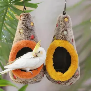 Cozy Winter Pet Hammock 1 Pcs Soft Cotton Bird Parrot Nest Warm Hanging Cage Bed Bird House Accessories